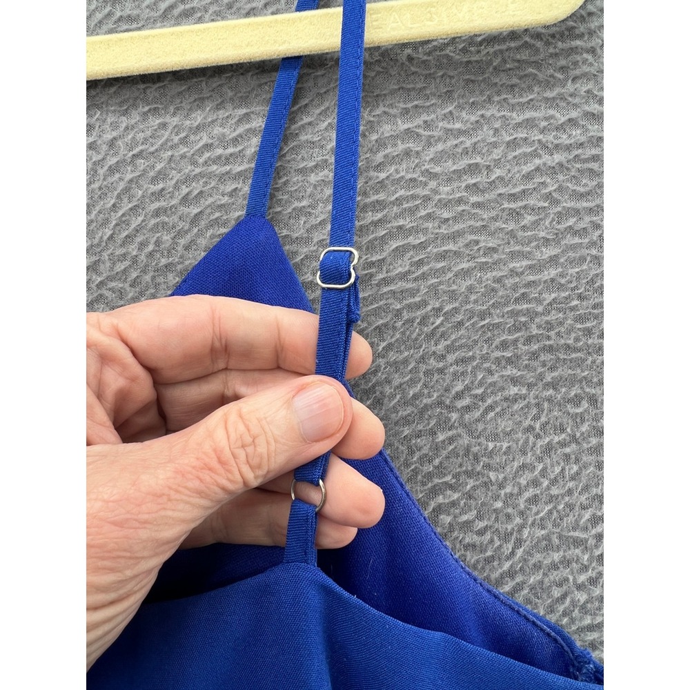 She + Sky Romper Womens L Royal Blue Wrap Front Side Tie Adjustable Straps - Picture 7 of 10